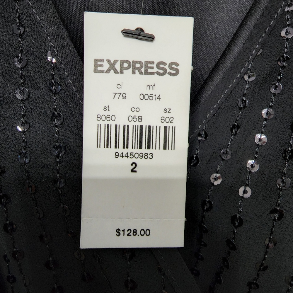 NWT Express Black Sequin Jumpsuit, Size 2